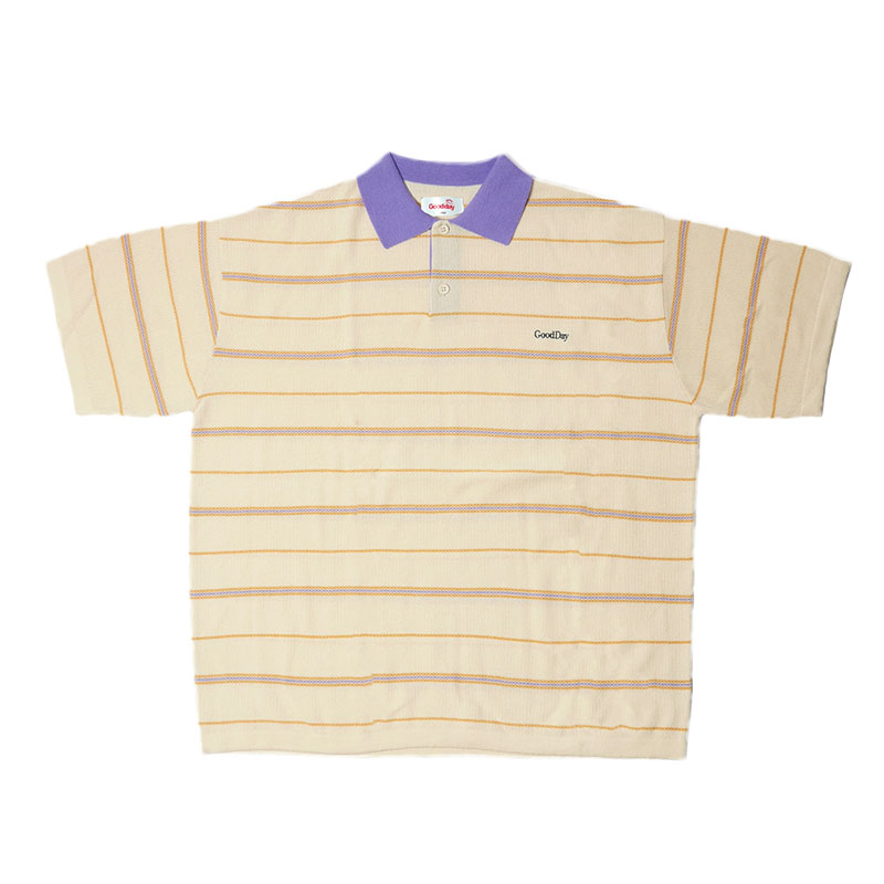 GOOD DAY(グッデイ)/ BORDER SS KNIT POLO -3.COLOR-(NATURAL)