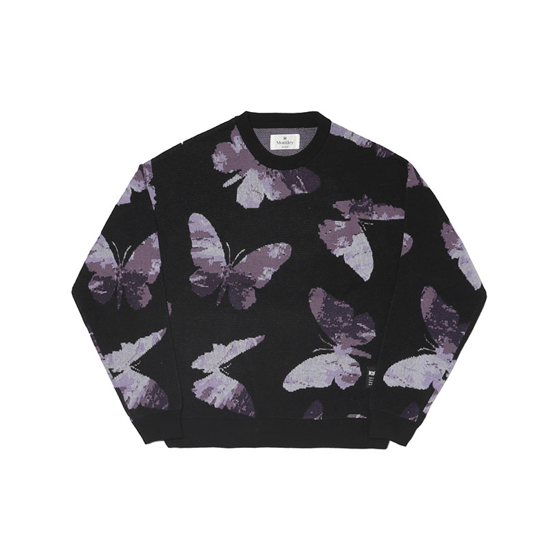 MONTLEY(モーレー)/ BUTTERFLY CREW KNIT -2.COLOR-(BLACK)