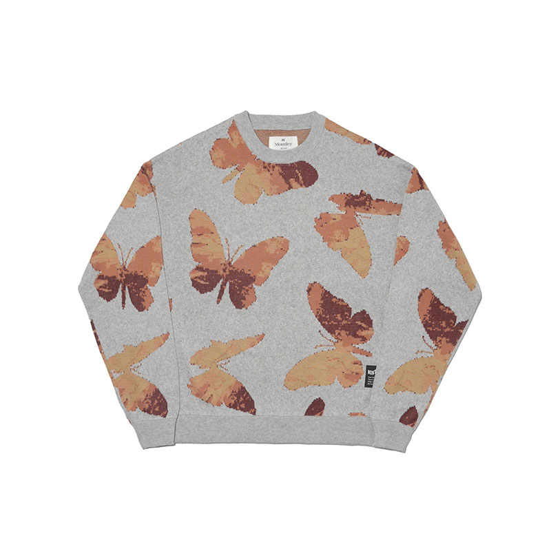 MONTLEY(モーレー)/ BUTTERFLY CREW KNIT -2.COLOR-(GREY)