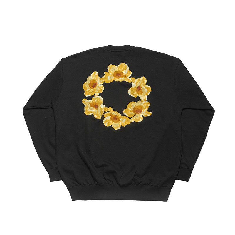 MONTLEY(モーレー)/ CIRCLE FLOWER CREW SW -3.COLOR-(BLACK)