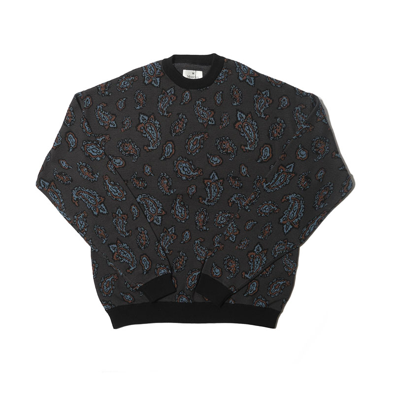 MONTLEY(モーレー)/ PAISLEY CREW KNIT -3.COLOR-(CHARCOAL)