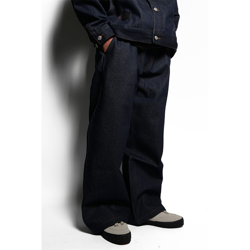 Cheers(チアーズ)/ (R)BAGGY DENIM PANTS -NAVY-
