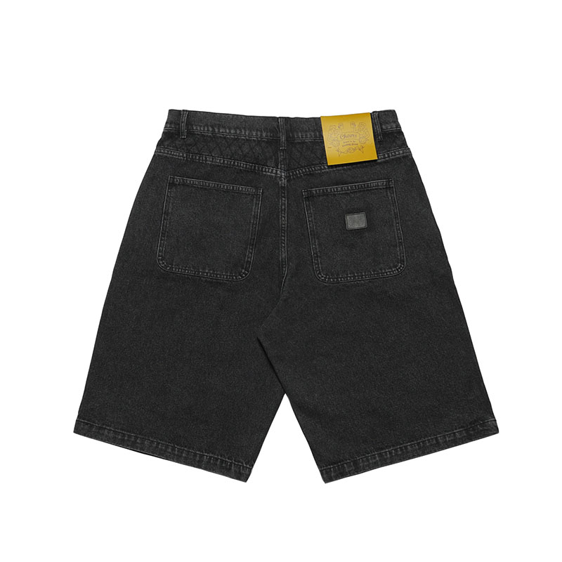 Cheers(チアーズ)/ W KNEE BIG DENIM SHORTS -W.BLACK-