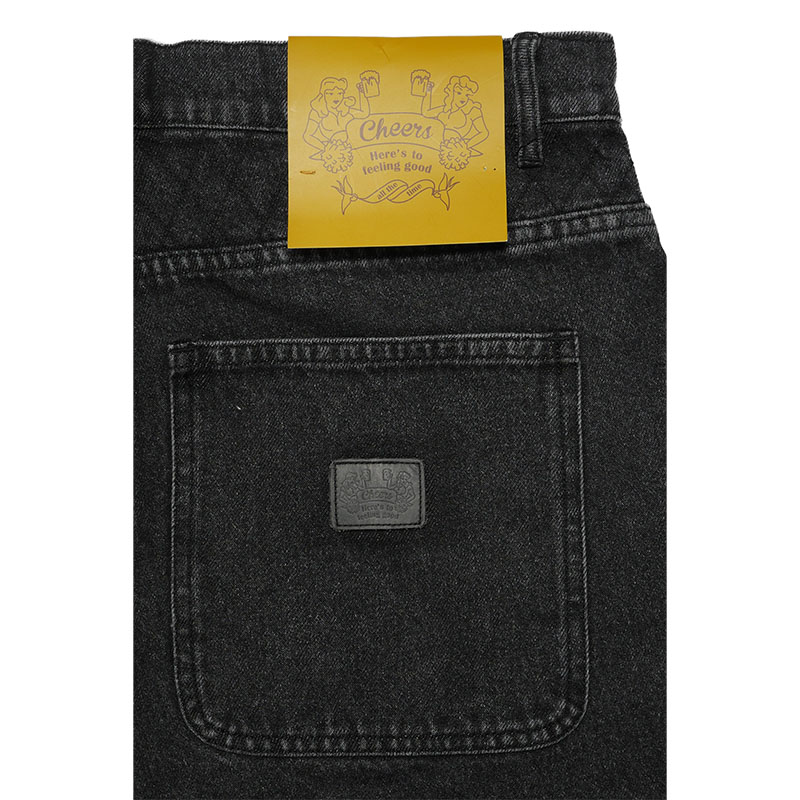 Cheers(チアーズ)/ W KNEE BIG DENIM SHORTS -W.BLACK-