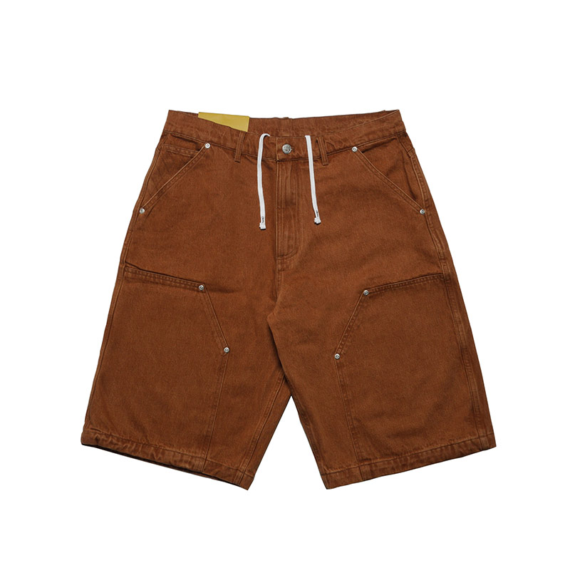 Cheers(チアーズ)/ W KNEE BIG DENIM SHORTS -BROWN-