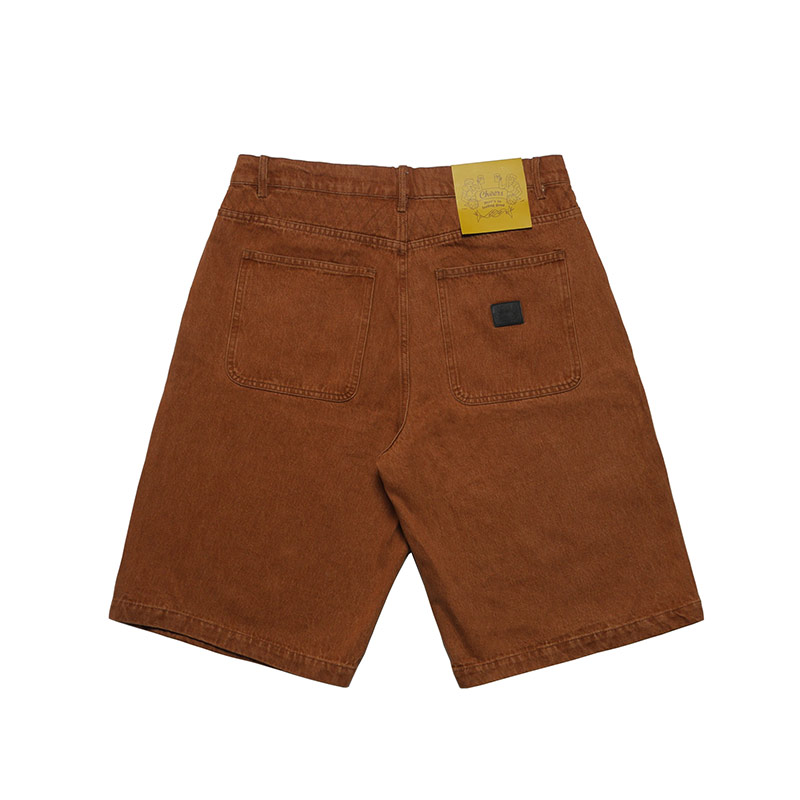 Cheers(チアーズ)/ W KNEE BIG DENIM SHORTS -BROWN-