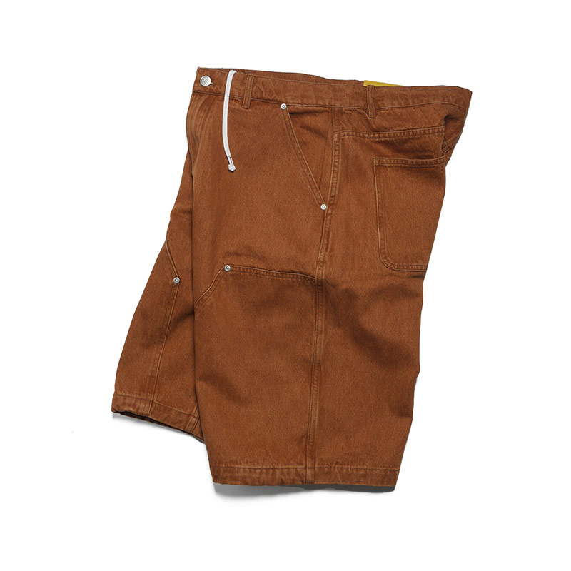 Cheers(チアーズ)/ W KNEE BIG DENIM SHORTS -BROWN-
