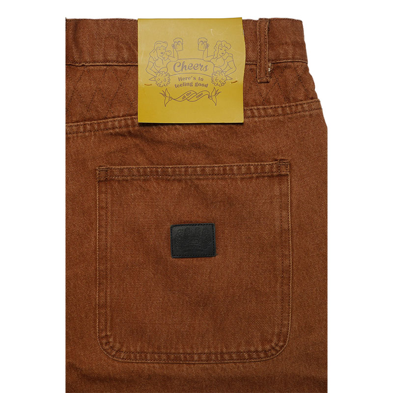 Cheers(チアーズ)/ W KNEE BIG DENIM SHORTS -BROWN-