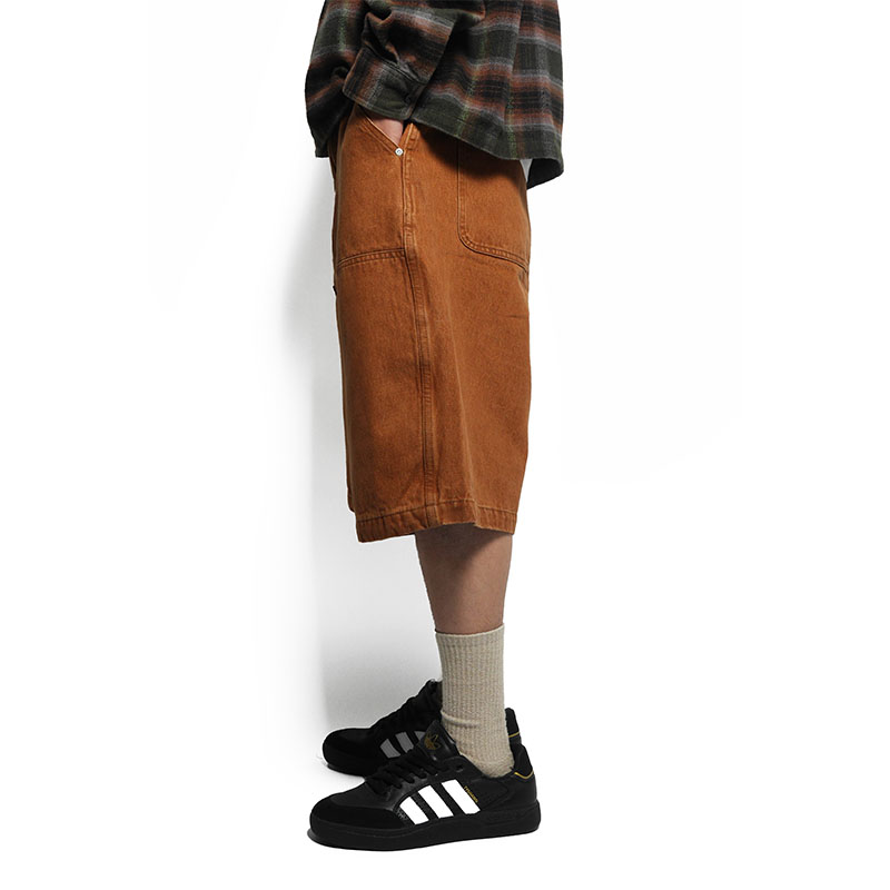Cheers(チアーズ)/ W KNEE BIG DENIM SHORTS -BROWN-