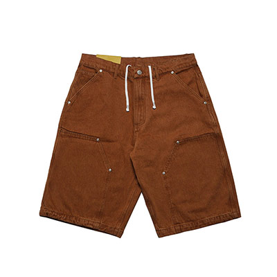 Cheers(チアーズ)/ W KNEE BIG DENIM SHORTS -BROWN-
