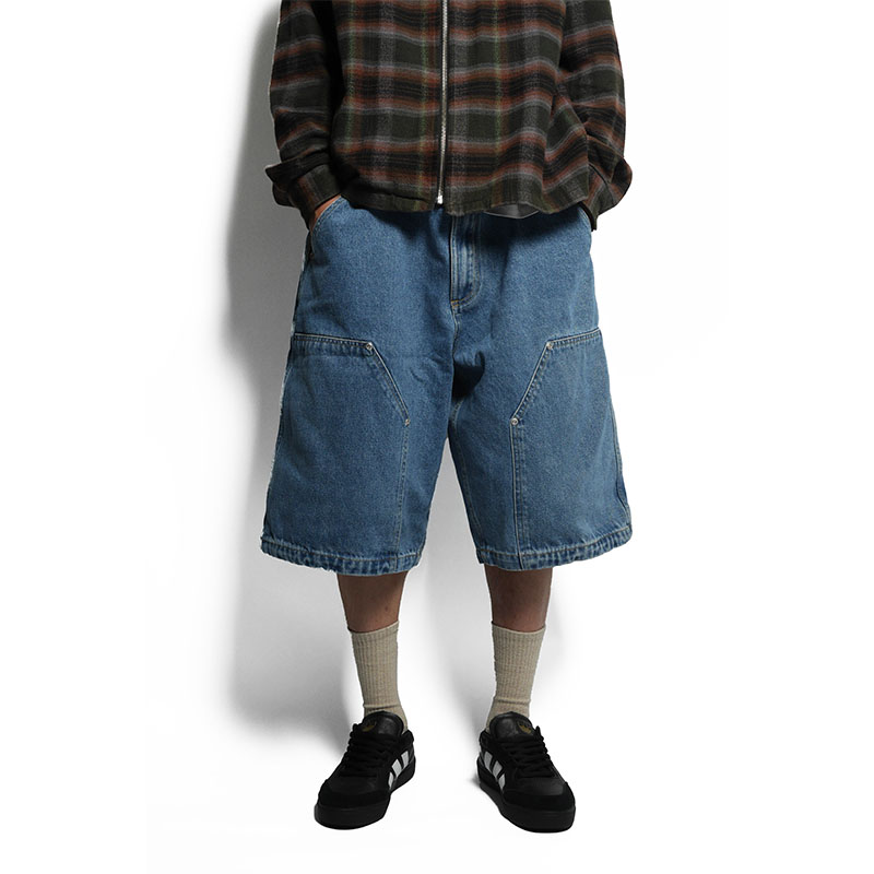 Cheers(チアーズ)/ W KNEE BIG DENIM SHORTS -W.INDIGO-