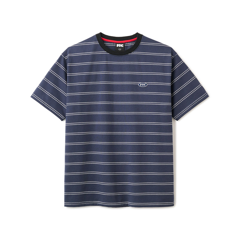 FTC(エフティーシー)/ OVAL LOGO STRIPE RINGER TEE -3.COLOR-(NAVY)