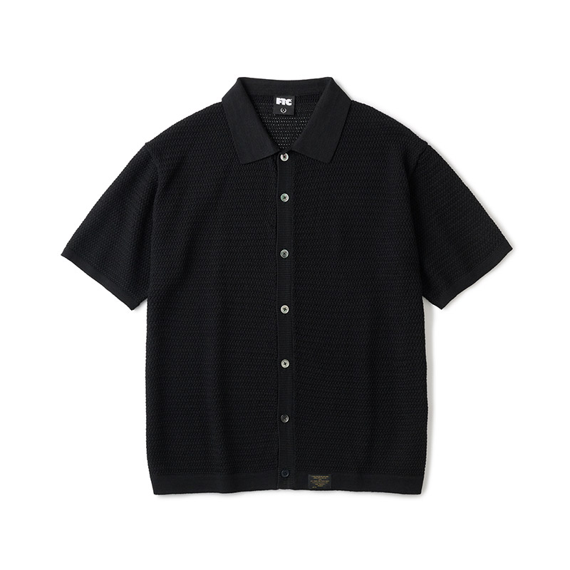 FTC(エフティーシー)/ CROCHET KNIT SHIRT -3.COLOR-(BLACK)