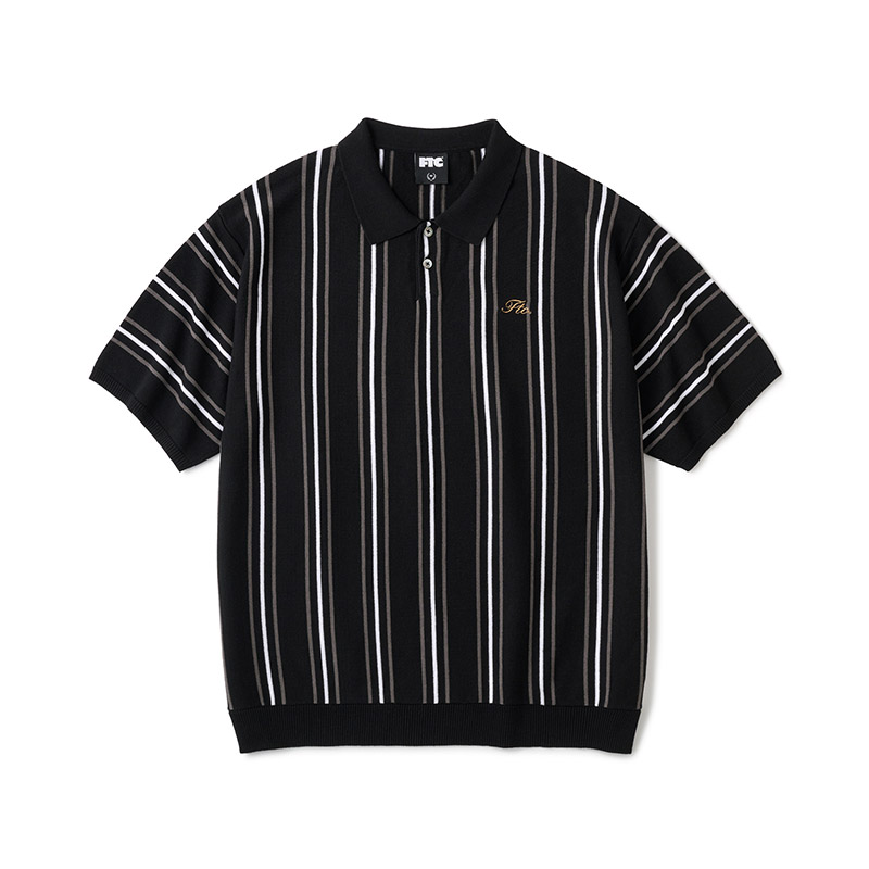 FTC(エフティーシー)/ STRIPE KNIT POLO -3.COLOR-(BLACK)