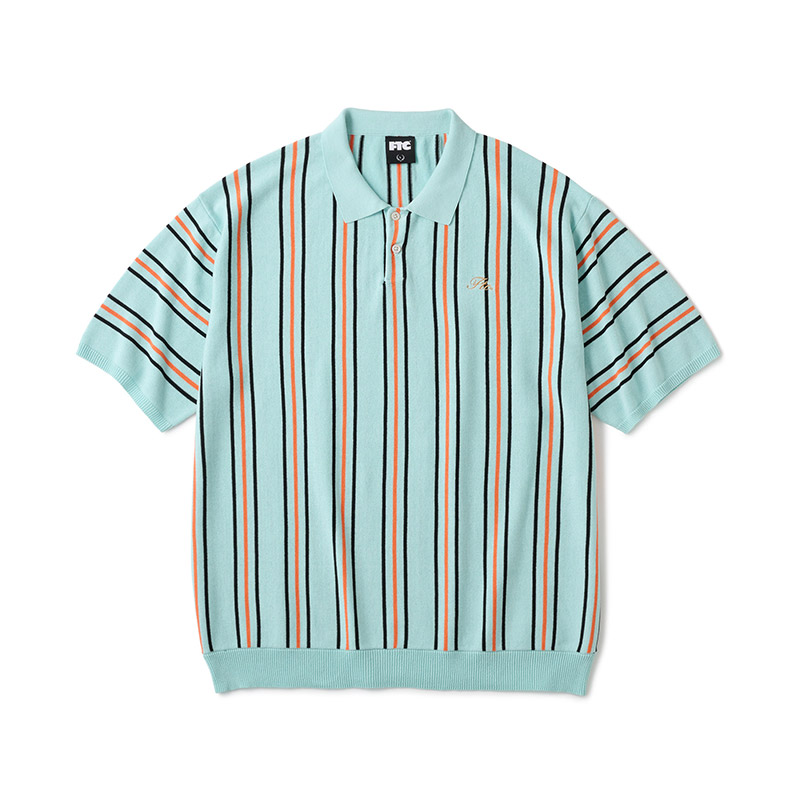 FTC(エフティーシー)/ STRIPE KNIT POLO -3.COLOR-(TEAL)