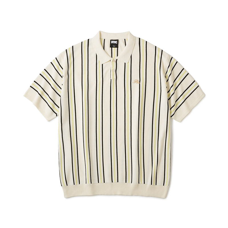 FTC(エフティーシー)/ STRIPE KNIT POLO -3.COLOR-(WHITE)