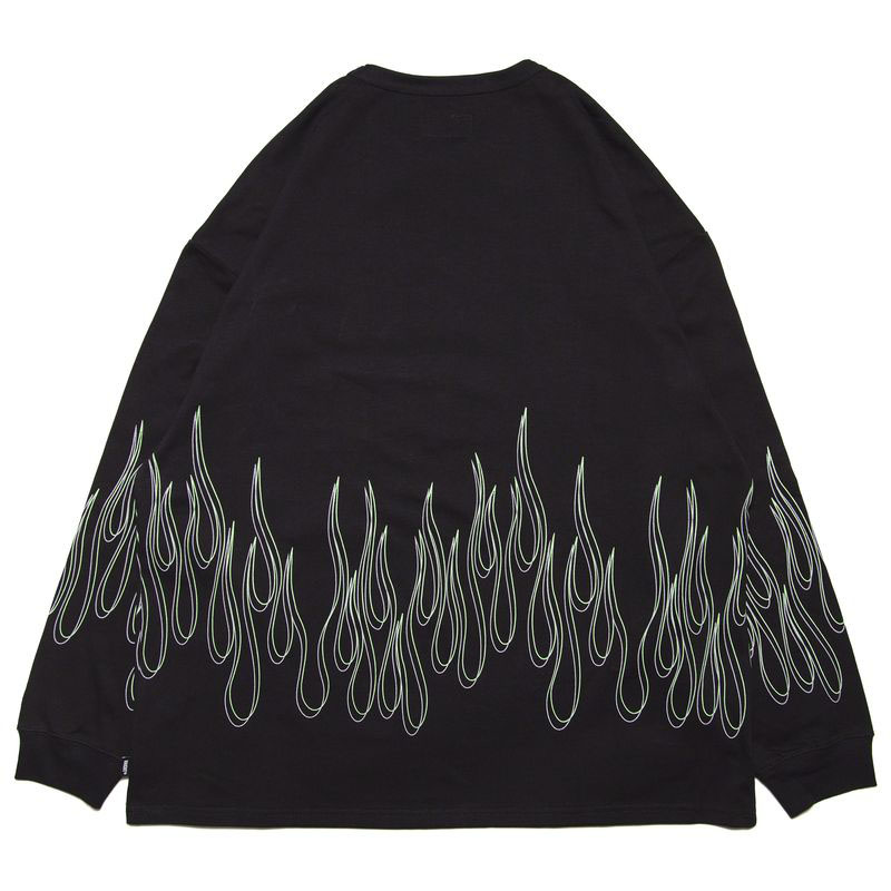 HAIGHT(ヘイト)/ FLAMES LS TEE -BLACK-