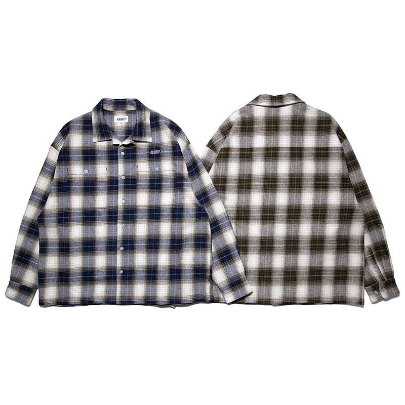 HAIGHT(ヘイト)/ OMBRE CHECK OPEN COLLAR SHIRT -2.COLOR-