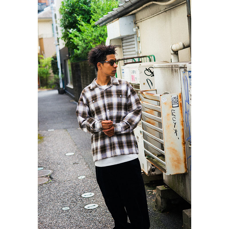 HAIGHT(ヘイト)/ OMBRE CHECK OPEN COLLAR SHIRT -2.COLOR-