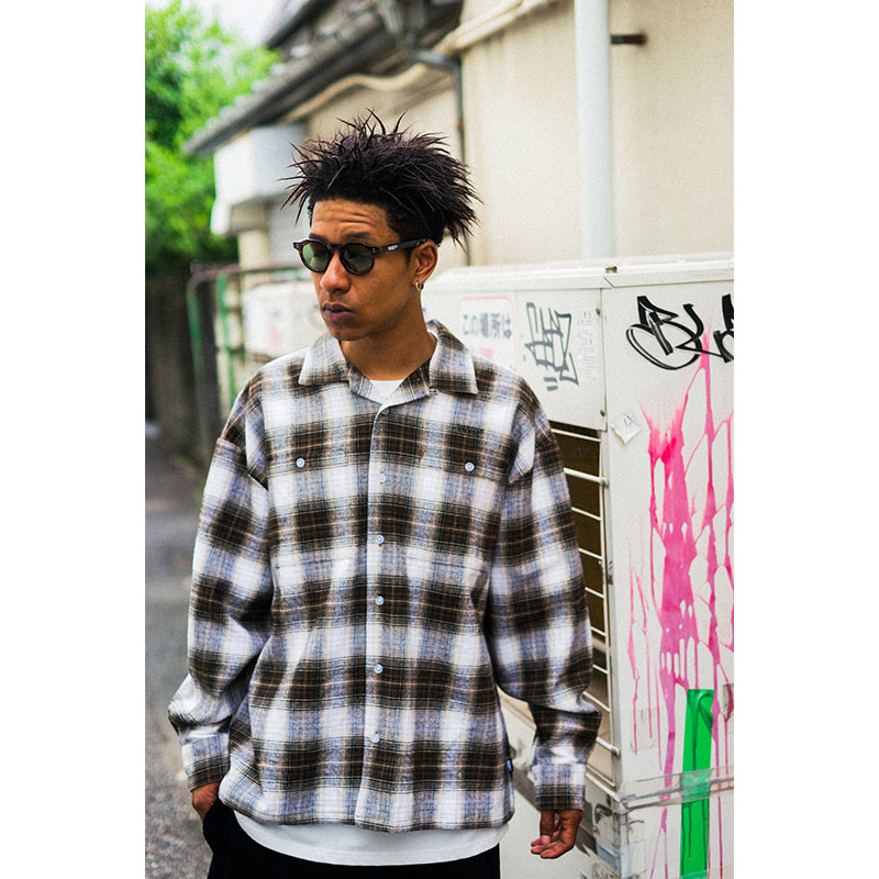 HAIGHT(ヘイト)/ OMBRE CHECK OPEN COLLAR SHIRT -2.COLOR-
