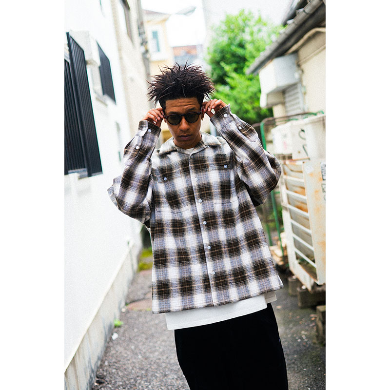 HAIGHT(ヘイト)/ OMBRE CHECK OPEN COLLAR SHIRT -2.COLOR-