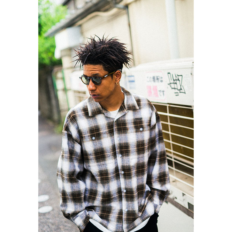 HAIGHT(ヘイト)/ OMBRE CHECK OPEN COLLAR SHIRT -2.COLOR-