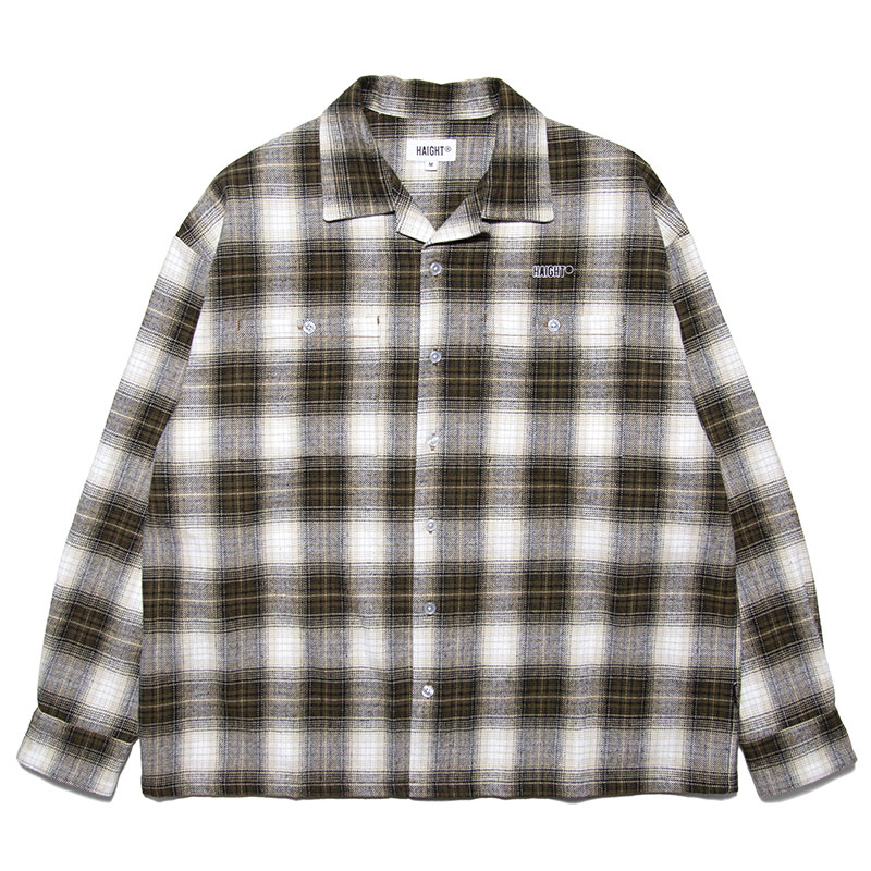 HAIGHT(ヘイト)/ OMBRE CHECK OPEN COLLAR SHIRT -2.COLOR-(BROWN)
