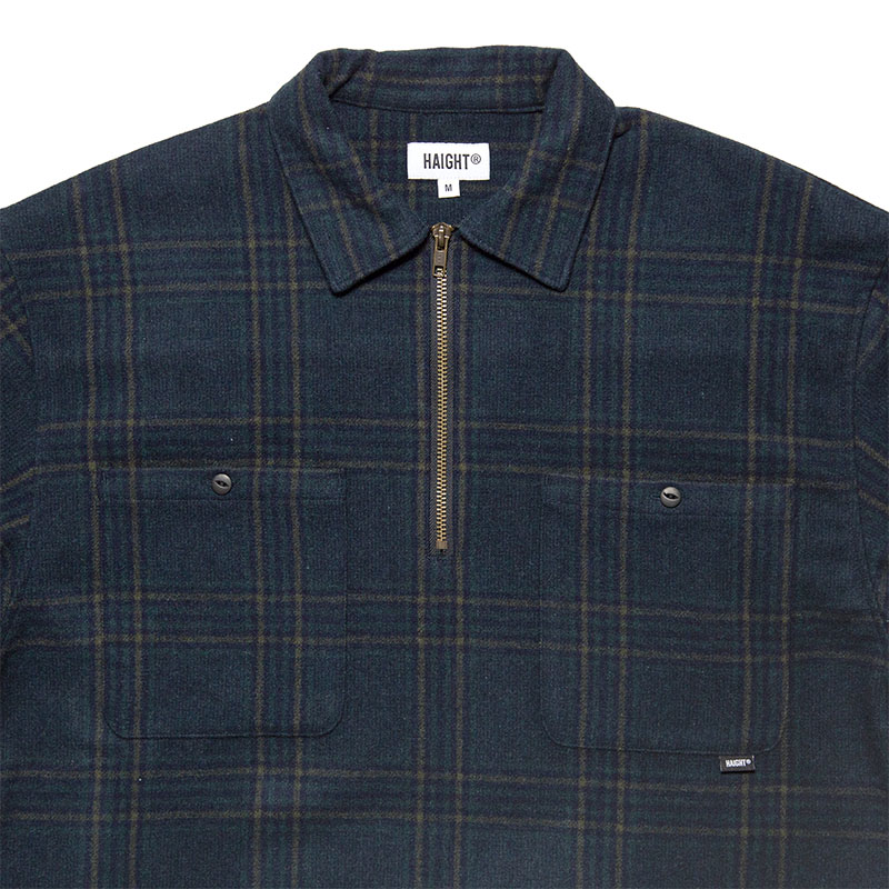 HAIGHT(ヘイト)/ FLANNEL HALF ZIP SHIRT -BLACK WATCH-
