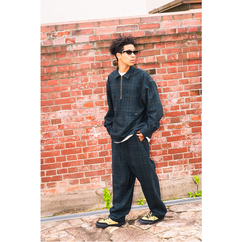 HAIGHT(ヘイト)/ FLANNEL HALF ZIP SHIRT -BLACK WATCH-