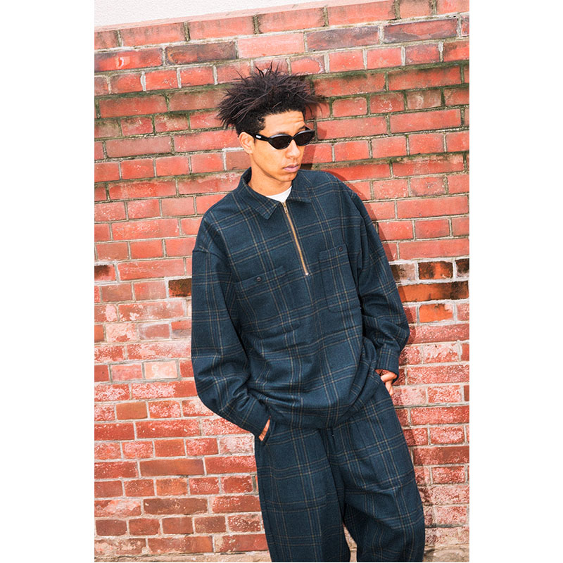HAIGHT(ヘイト)/ FLANNEL HALF ZIP SHIRT -BLACK WATCH-