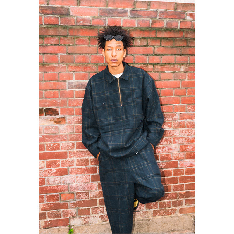 HAIGHT(ヘイト)/ FLANNEL HALF ZIP SHIRT -BLACK WATCH-