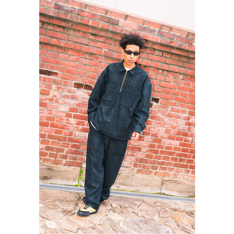 HAIGHT(ヘイト)/ FLANNEL HALF ZIP SHIRT -BLACK WATCH-