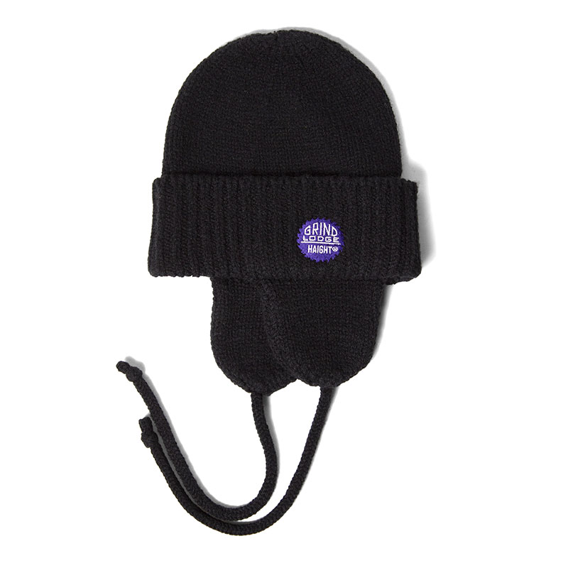 HAIGHT(ヘイト)/ DOG EAR KNIT CAP ft. GRINDLODGE -BLACK-