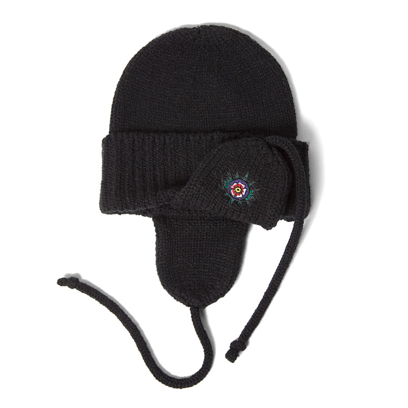 HAIGHT(ヘイト)/ DOG EAR KNIT CAP ft. GRINDLODGE -BLACK-