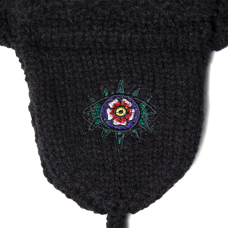 HAIGHT(ヘイト)/ DOG EAR KNIT CAP ft. GRINDLODGE -BLACK-