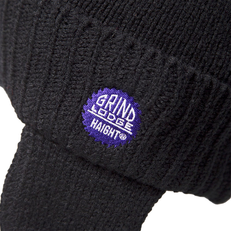 HAIGHT(ヘイト)/ DOG EAR KNIT CAP ft. GRINDLODGE -BLACK-