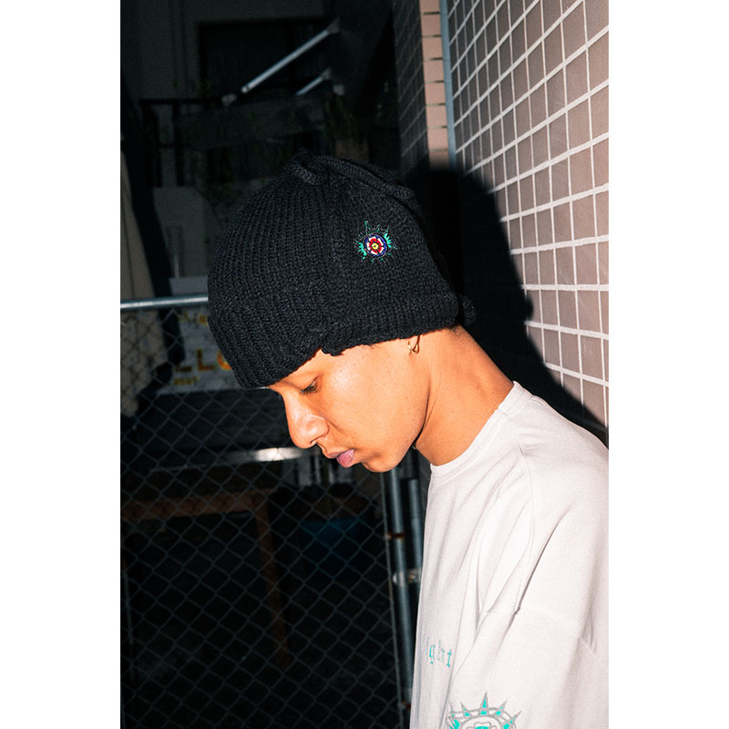 HAIGHT(ヘイト)/ DOG EAR KNIT CAP ft. GRINDLODGE -BLACK-