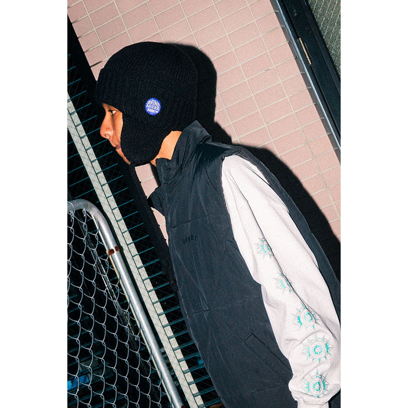HAIGHT(ヘイト)/ DOG EAR KNIT CAP ft. GRINDLODGE -BLACK-