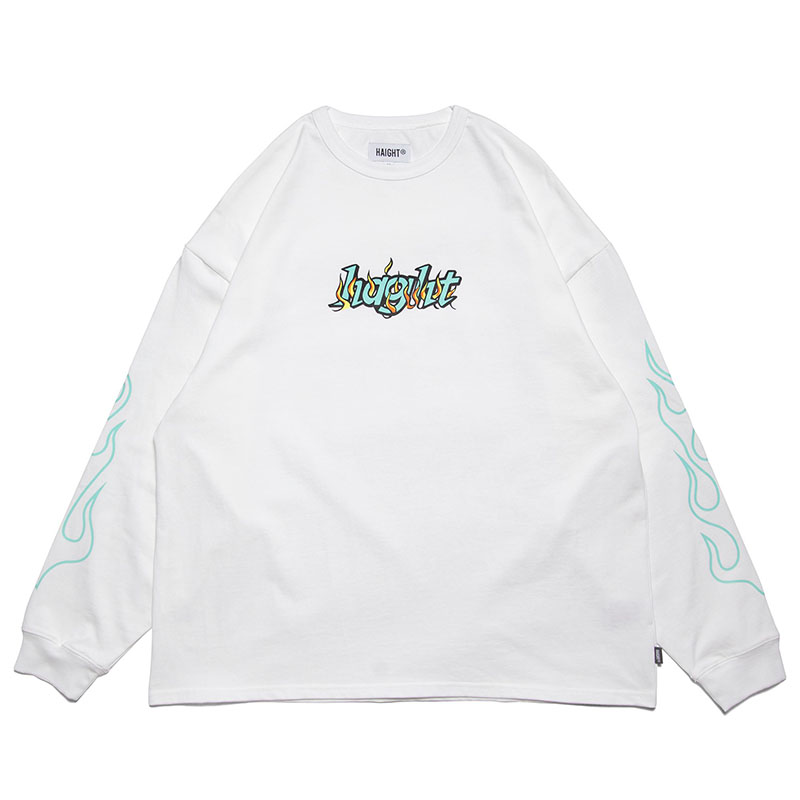 HAIGHT(ヘイト)/ FLAMES LOGO LS Tee -2.COLOR-(WHITE)