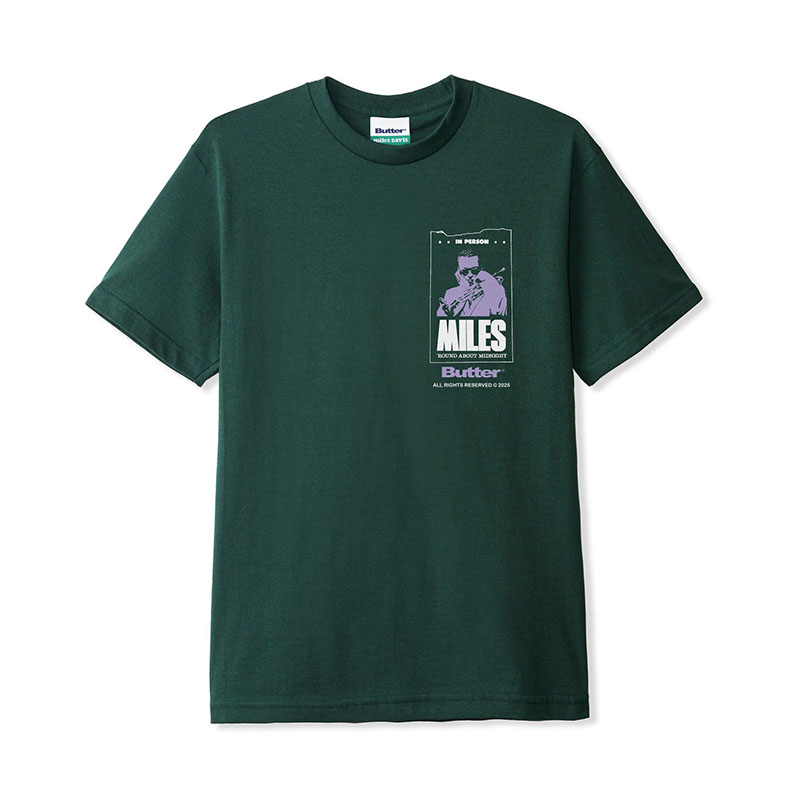 Butter Goods(バターグッズ)/ Round About Midnight Tee -GREEN-