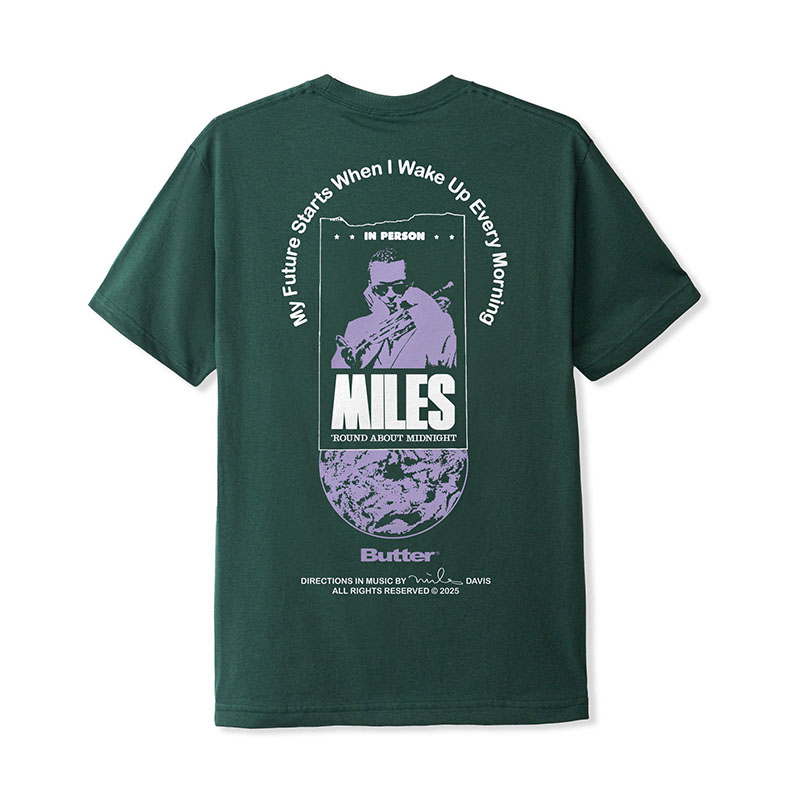 Butter Goods(バターグッズ)/ Round About Midnight Tee -GREEN-