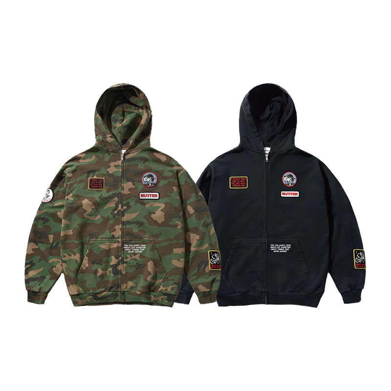Butter Goods(バターグッズ)/ Patches Zip-Thru Hood -2.COLOR-