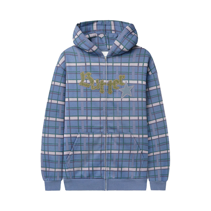 Butter Goods(バターグッズ)/ Edge Applique Zip-Thru Hood -CHECK-