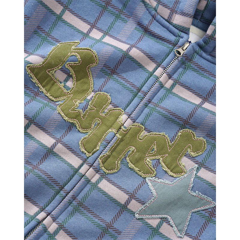 Butter Goods(バターグッズ)/ Edge Applique Zip-Thru Hood -CHECK-