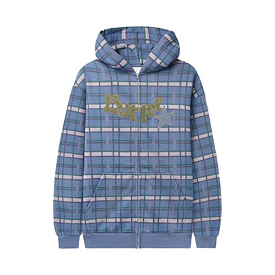 Butter Goods(バターグッズ)/ Edge Applique Zip-Thru Hood -CHECK-