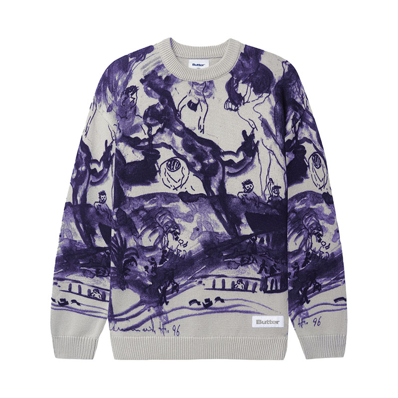 Butter Goods(バターグッズ)/ Davide Knit Sweater -GREY-