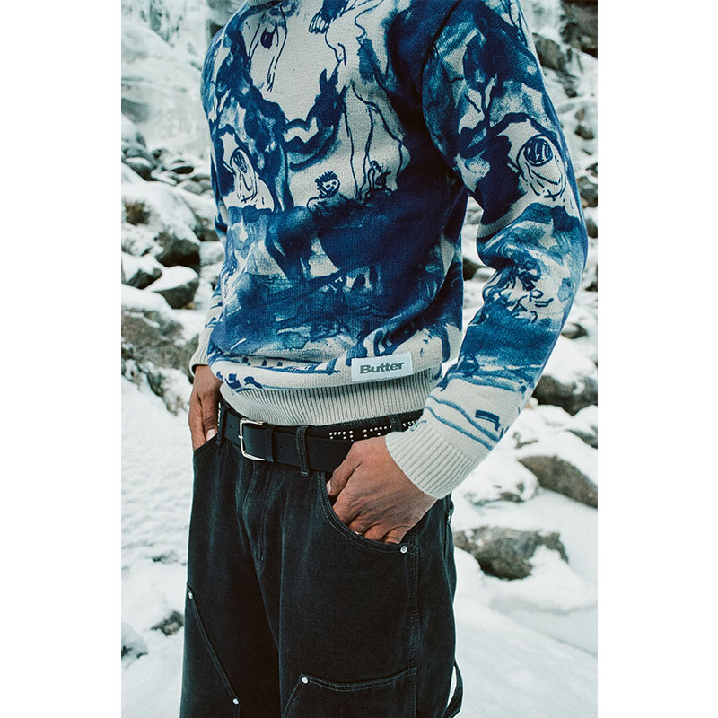 Butter Goods(バターグッズ)/ Davide Knit Sweater -GREY-
