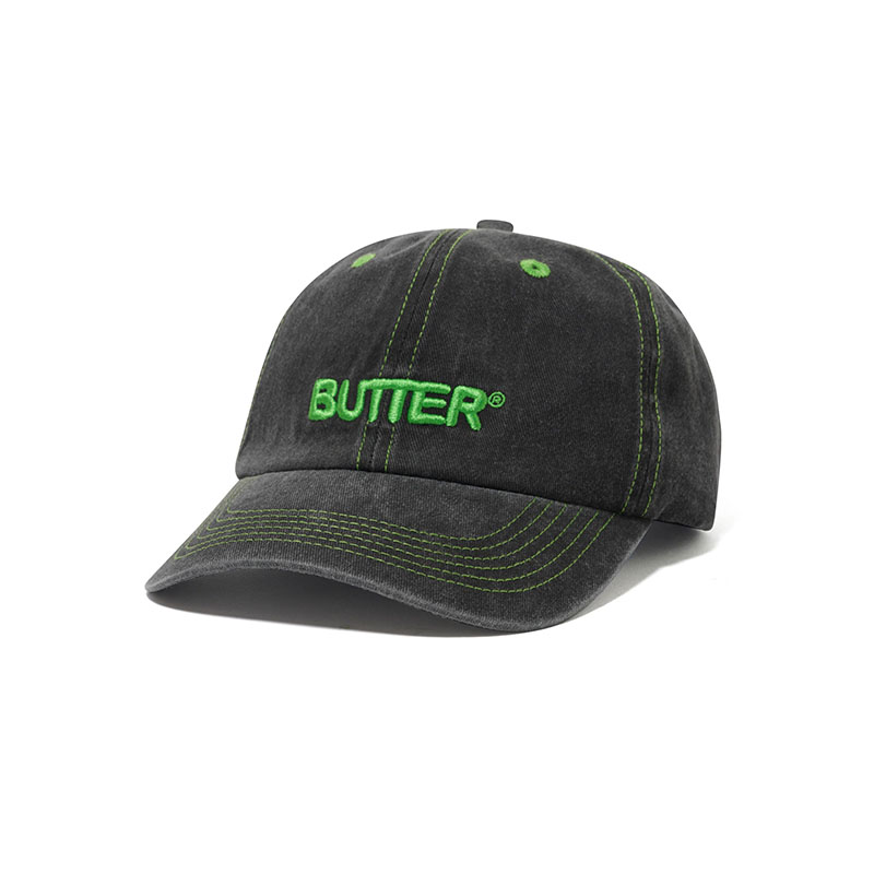 Butter Goods(バターグッズ)/ Rounded Logo 6 Panel Cap -3.COLOR-(W.BLACK)