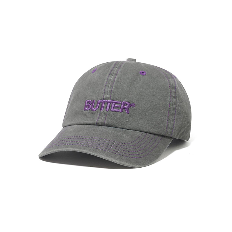 Butter Goods(バターグッズ)/ Rounded Logo 6 Panel Cap -3.COLOR-(W.GREY)