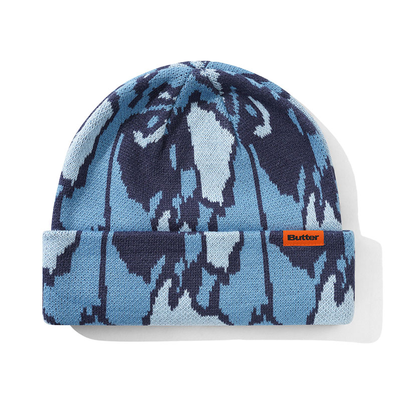 Butter Goods(バターグッズ)/ Wipeout Camo Beanie -3.COLOR-(BLUE)